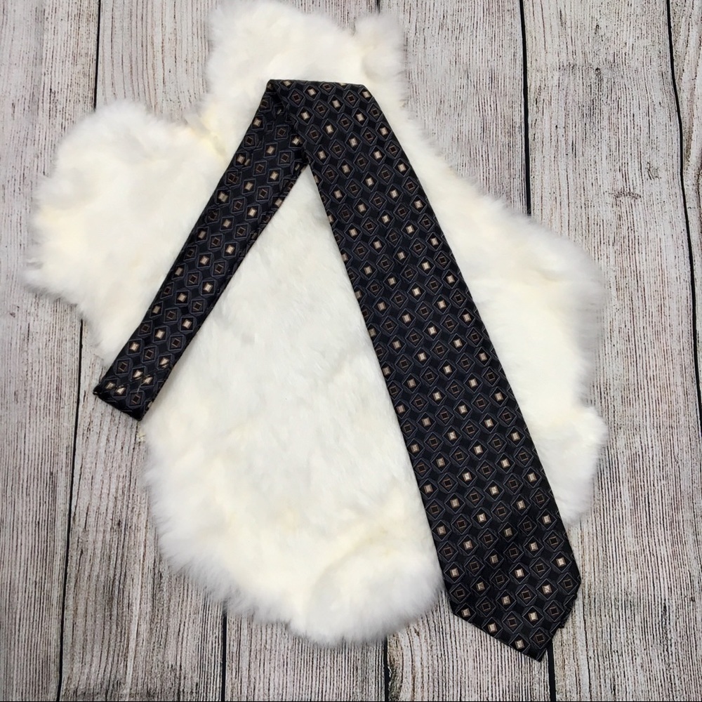 Vtg 90s Contissima Italian Made Patterned Silk Tie